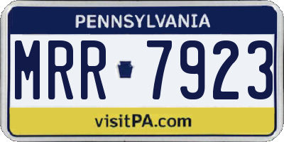 PA license plate MRR7923