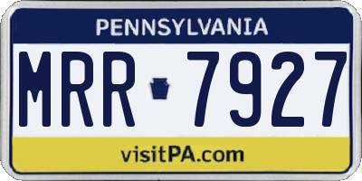 PA license plate MRR7927
