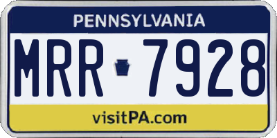 PA license plate MRR7928