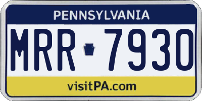 PA license plate MRR7930