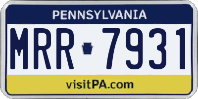 PA license plate MRR7931