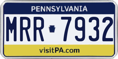 PA license plate MRR7932
