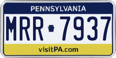 PA license plate MRR7937