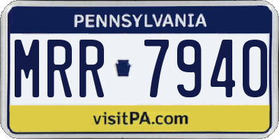 PA license plate MRR7940
