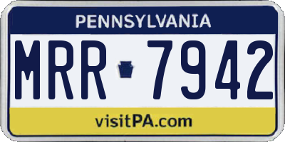 PA license plate MRR7942