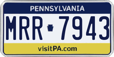PA license plate MRR7943
