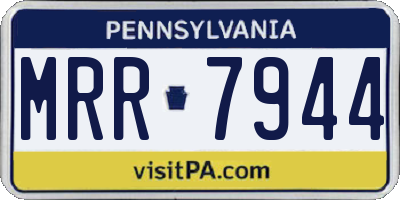 PA license plate MRR7944