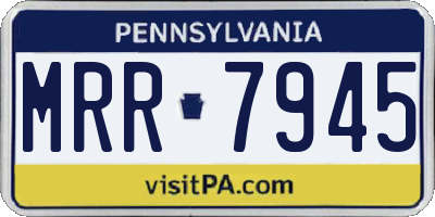 PA license plate MRR7945