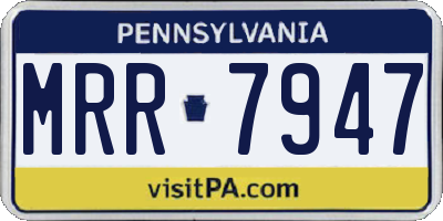 PA license plate MRR7947