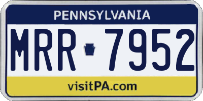 PA license plate MRR7952