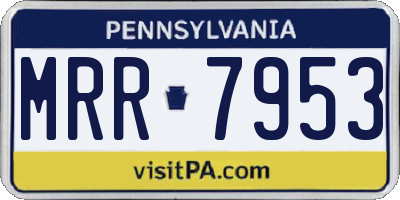PA license plate MRR7953