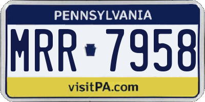 PA license plate MRR7958