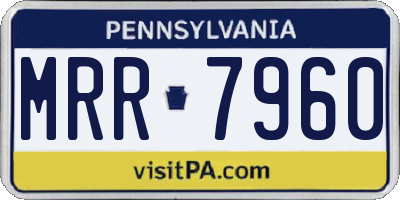 PA license plate MRR7960