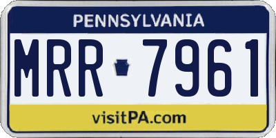 PA license plate MRR7961