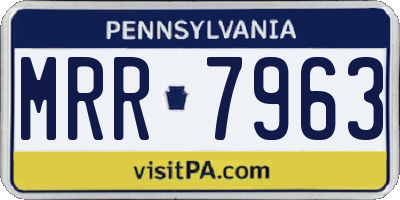 PA license plate MRR7963