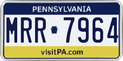 PA license plate MRR7964