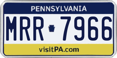 PA license plate MRR7966