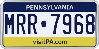 PA license plate MRR7968