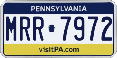 PA license plate MRR7972