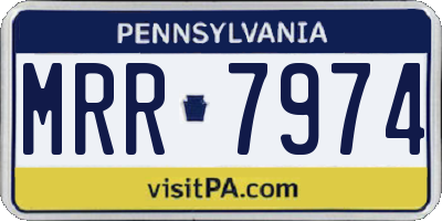 PA license plate MRR7974