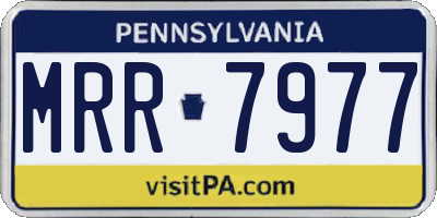 PA license plate MRR7977