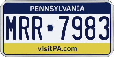 PA license plate MRR7983