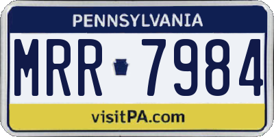 PA license plate MRR7984