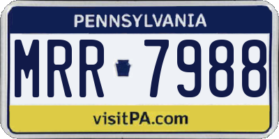 PA license plate MRR7988