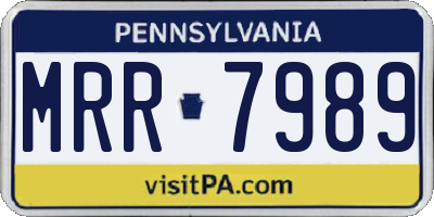 PA license plate MRR7989