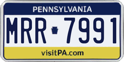 PA license plate MRR7991