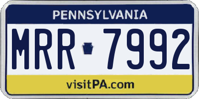 PA license plate MRR7992