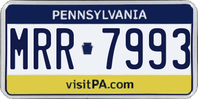 PA license plate MRR7993