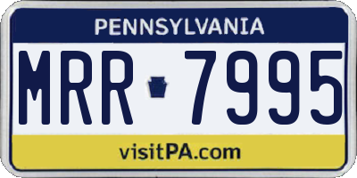 PA license plate MRR7995