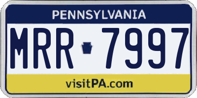 PA license plate MRR7997