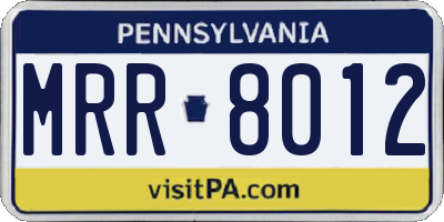 PA license plate MRR8012