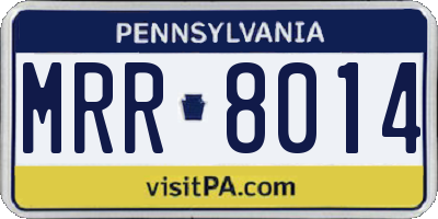 PA license plate MRR8014