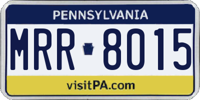 PA license plate MRR8015