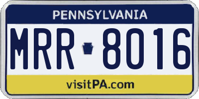 PA license plate MRR8016