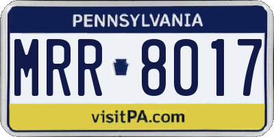 PA license plate MRR8017