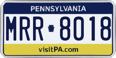 PA license plate MRR8018