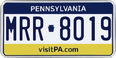 PA license plate MRR8019
