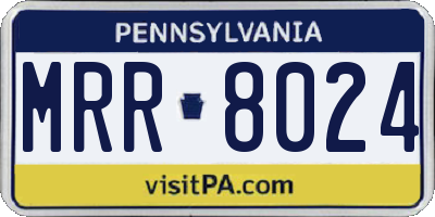 PA license plate MRR8024