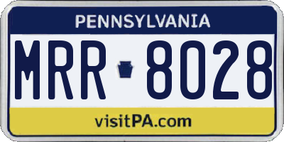 PA license plate MRR8028