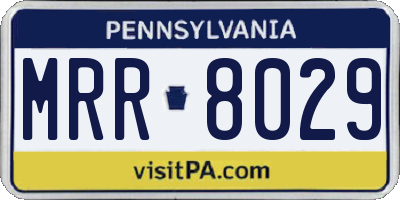 PA license plate MRR8029