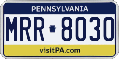PA license plate MRR8030