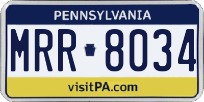 PA license plate MRR8034