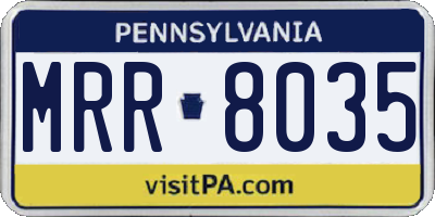 PA license plate MRR8035
