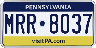 PA license plate MRR8037