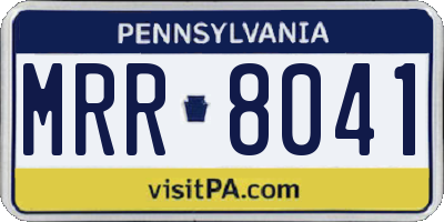 PA license plate MRR8041