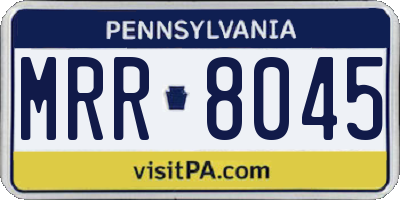 PA license plate MRR8045